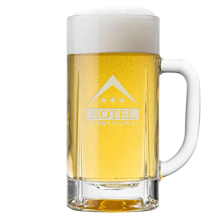 Laser Etched 20 oz. Titan Glass Beer Stein in Clear