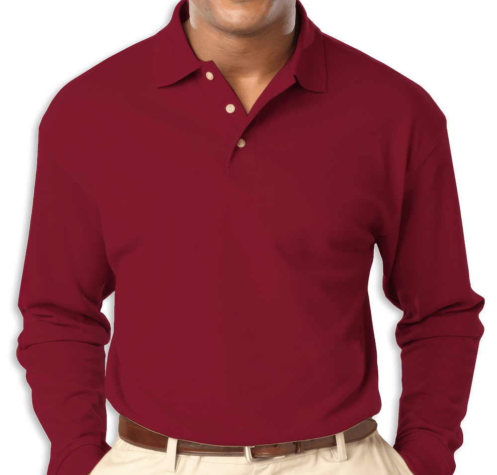 Blue Generation Superblend Easy-Care Pique Long Sleeve Polo-default