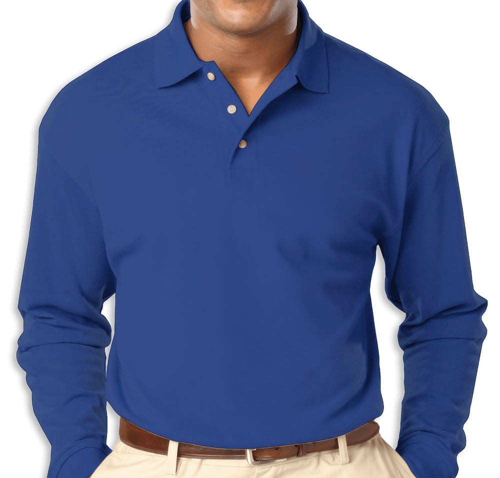 Blue Generation Superblend Easy-Care Pique Long Sleeve Polo-default