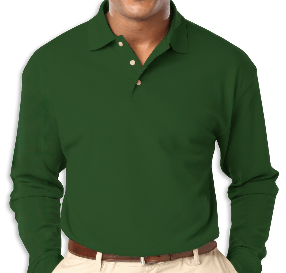 Blue Generation Superblend Easy-Care Pique Long Sleeve Polo-default