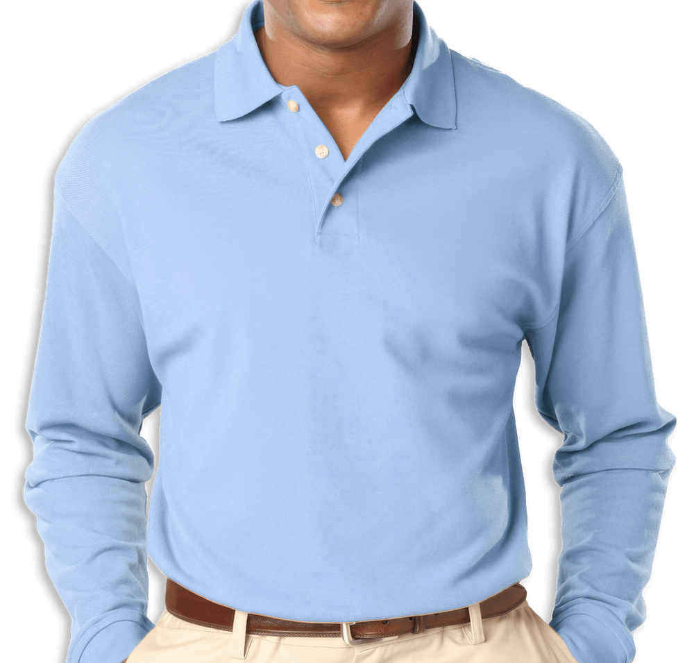 Blue Generation Superblend Easy-Care Pique Long Sleeve Polo-default