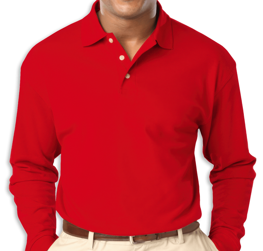 Blue Generation Superblend Easy-Care Pique Long Sleeve Polo-default