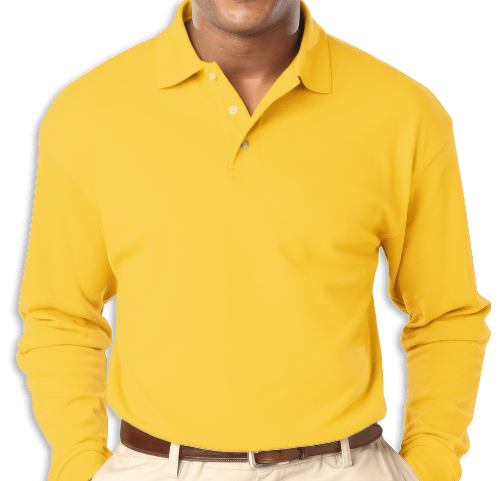 Blue Generation Superblend Easy-Care Pique Long Sleeve Polo-default