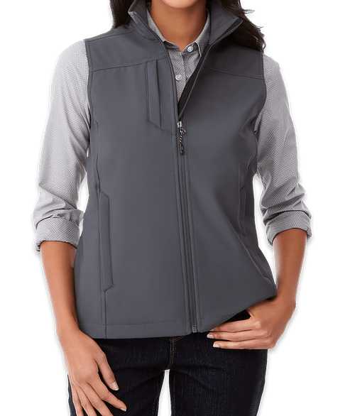 Elevate Women's Stinson Stretch Soft Shell Vest in Grey Storm