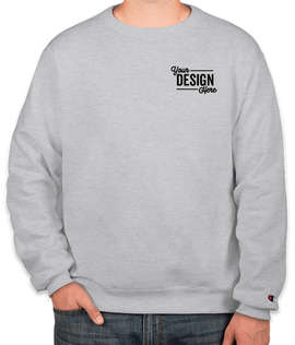 Embroidered Champion Powerblend Crewneck Sweatshirt - Color: Silver Grey
