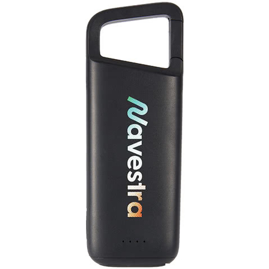 Full Color Clip Clap Recycled 5,000 mAh Portable Power Bank in Black