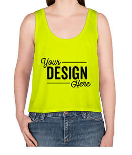 Bella + Canvas Women's Flowy Crop Tank - Color: Neon Yellow