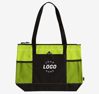Large Multi-Pocket Zippered Tote Bag-default