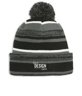 New Era Sideline Fleece Lined Pom Pom Beanie - Color: Black / Graphite
