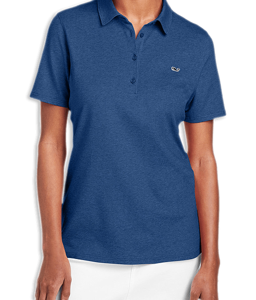 Vineyard Vines Women's Edgartown Logo Pique Polo - Embroidered in Deep Bay