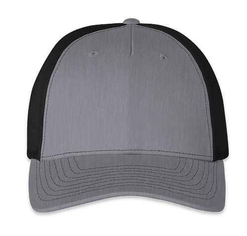 Richardson Five-Panel Snapback Trucker Hat - Printed in Heather Grey / Black