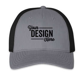 Richardson Five-Panel Snapback Trucker Hat - Color: Heather Grey / Black