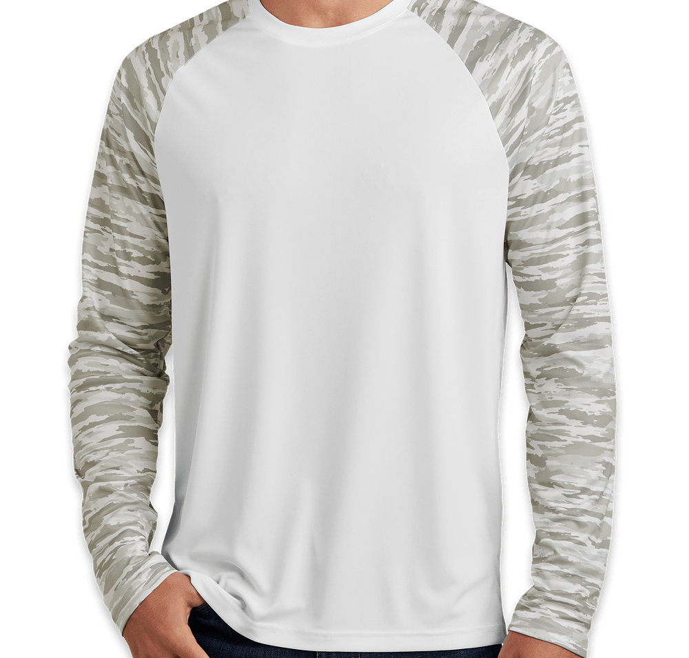 Sport-Tek Drift Camo Colorblock Long Sleeve Performance Shirt-default