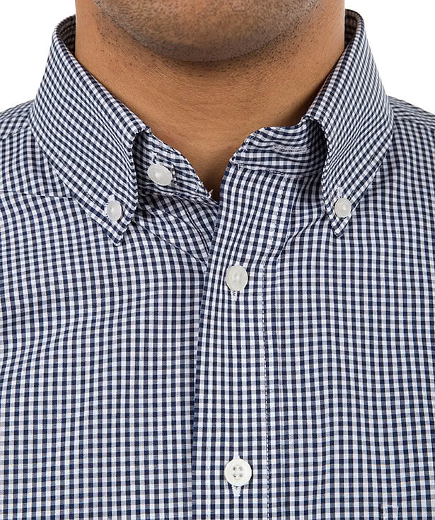 Devon & Jones Crown Collection Gingham Dress Shirt - Embroidered
