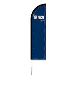 Full Color 8' Feather Flag with Ground Stake - Color: Navy