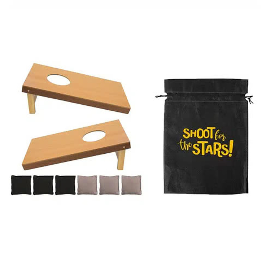 Full Color Fun On The Go Corn Hole in Black
