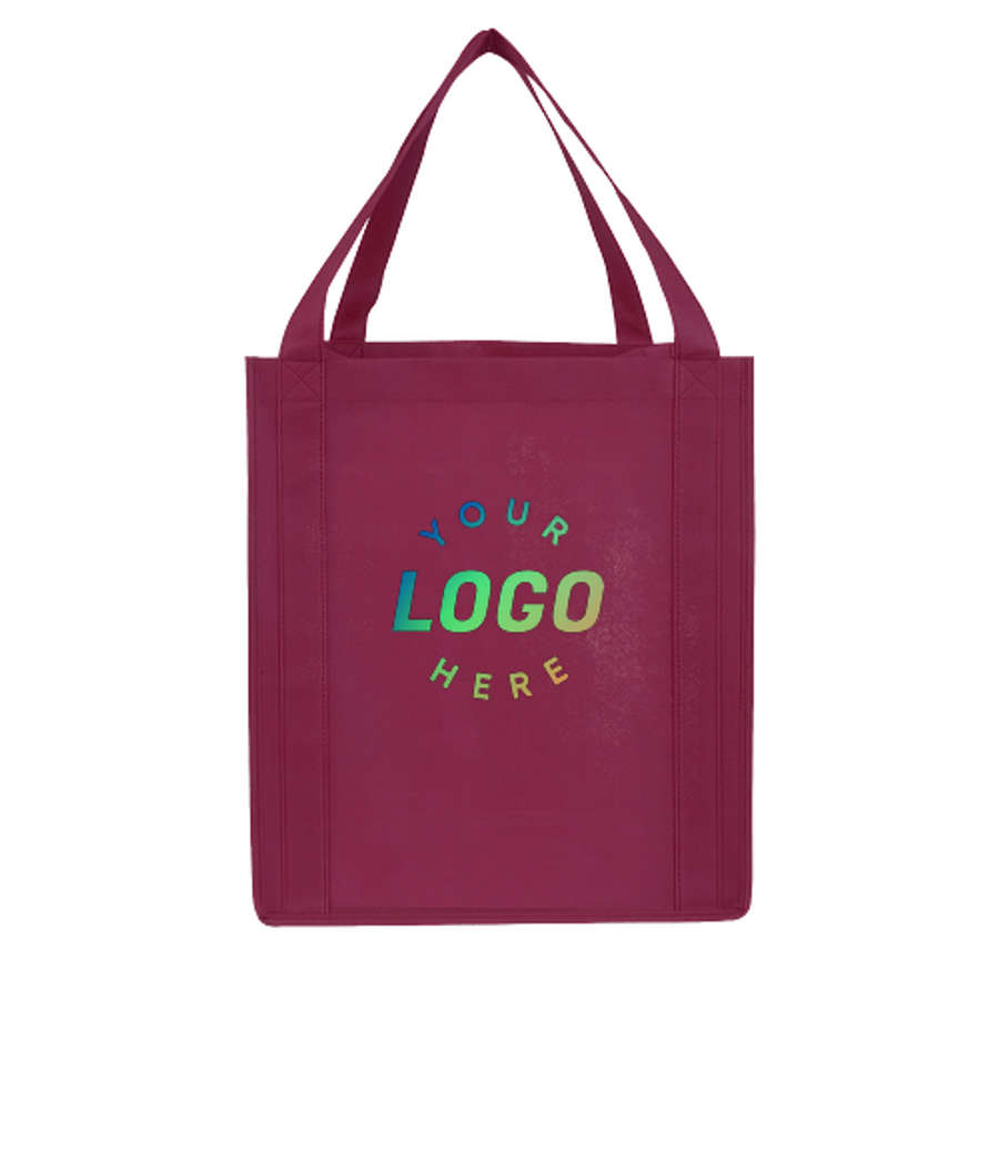 Saturn Large Non-Woven Grocery Tote Bag in BURGUNDY