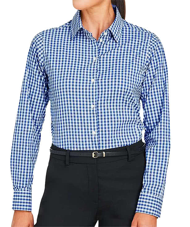 Devon & Jones Women's CrownLux Gingham Performance Dress Shirt