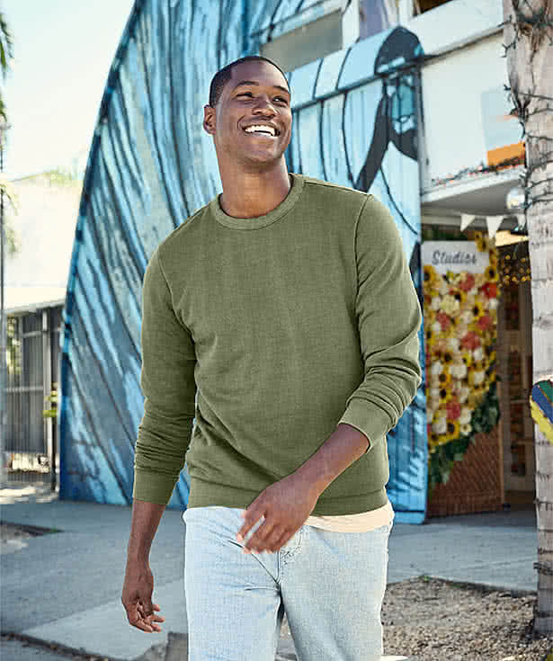District Wash Garment Dyed Fleece Crewneck Sweatshirt