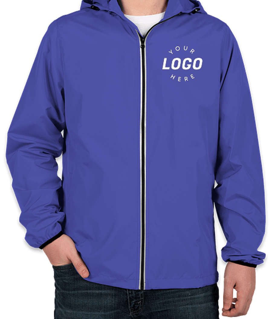 Charles River Pack-N-Go Hooded Packable Full Zip Jacket in Royal