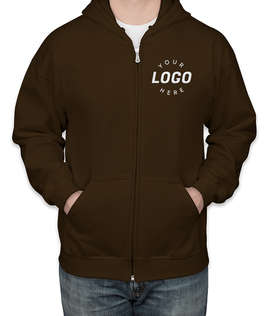 Gildan Midweight Zip Hoodie - Embroidered - Color: Dark Chocolate