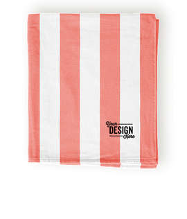 Port Authority Lightweight Embroidered Cabana Stripe Beach Towel - Color: Papaya