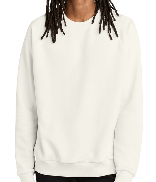 Allmade Organic Jersey Blend Fleece Crewneck Sweatshirt in White Sand