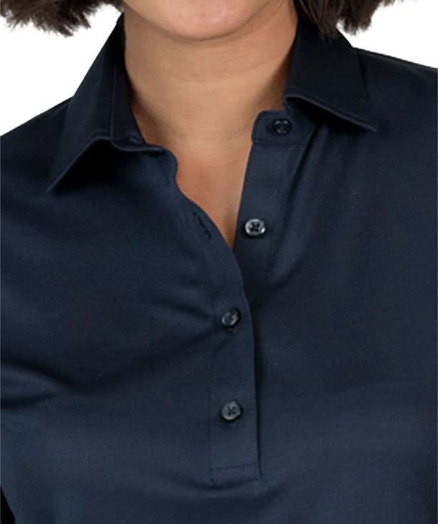 Blue Generation Women's Bonded Dress Collar Performance Polo - Embroidered