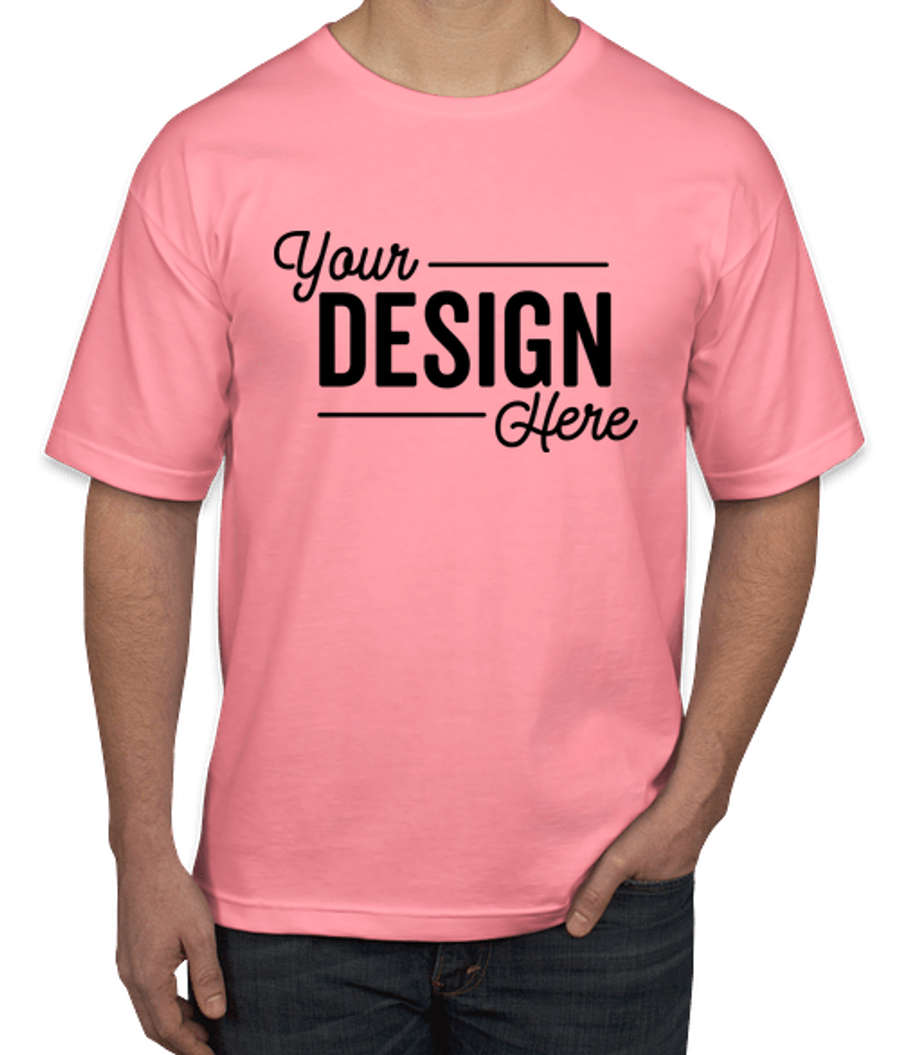 Bayside USA-Made 100% Cotton T-shirt in Pink
