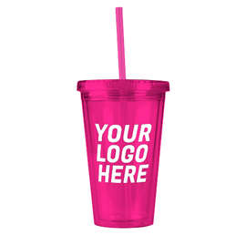 16 oz. Acrylic Cafe Tumbler - Color: Pink