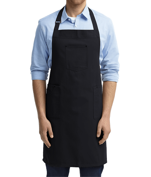 Artisan Collection Chino Full Length Three-Pocket Apron - Printed in Black