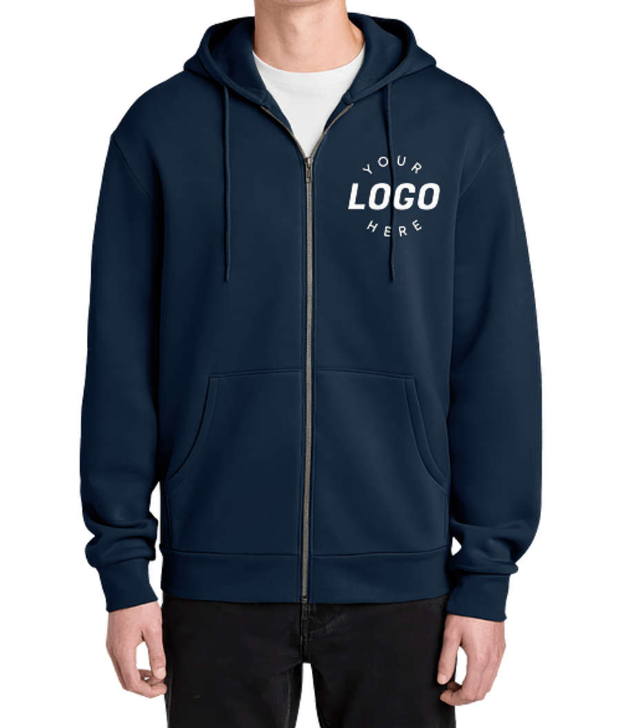 District MelloFleece Ultra Soft Zip Hoodie in River Blue Navy