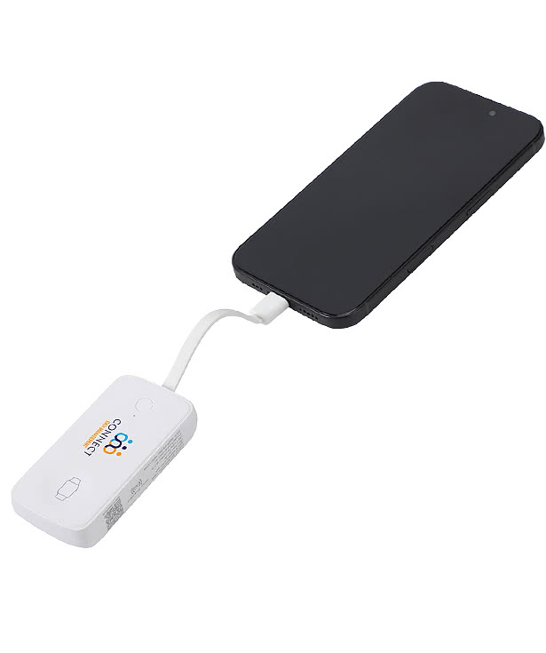 Baron 2,000 mAh Power Bank with Watch Charger & Built-In Cable