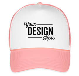 Valucap Foam/Mesh Trucker Hat - Color: White / Pink