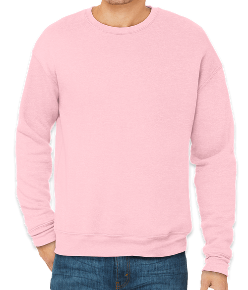 Bella + Canvas Ultra Soft Drop Shoulder Crewneck Sweatshirt in Pink