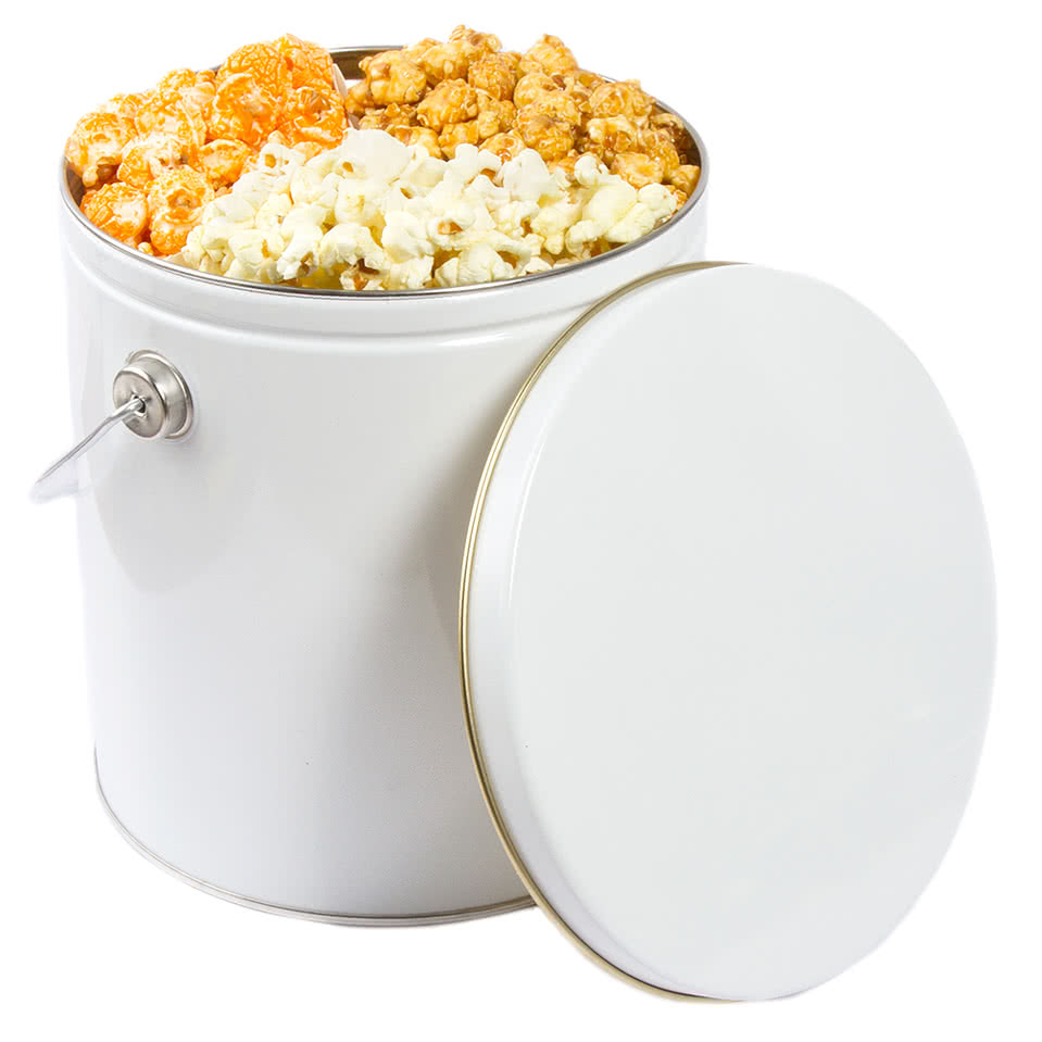 One Gallon Trio Flavor Popcorn Tin