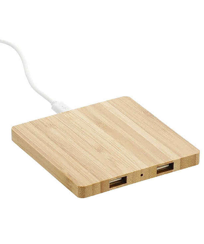 Laser Engraved Bamboo 5W Portable Wireless Charging Pad