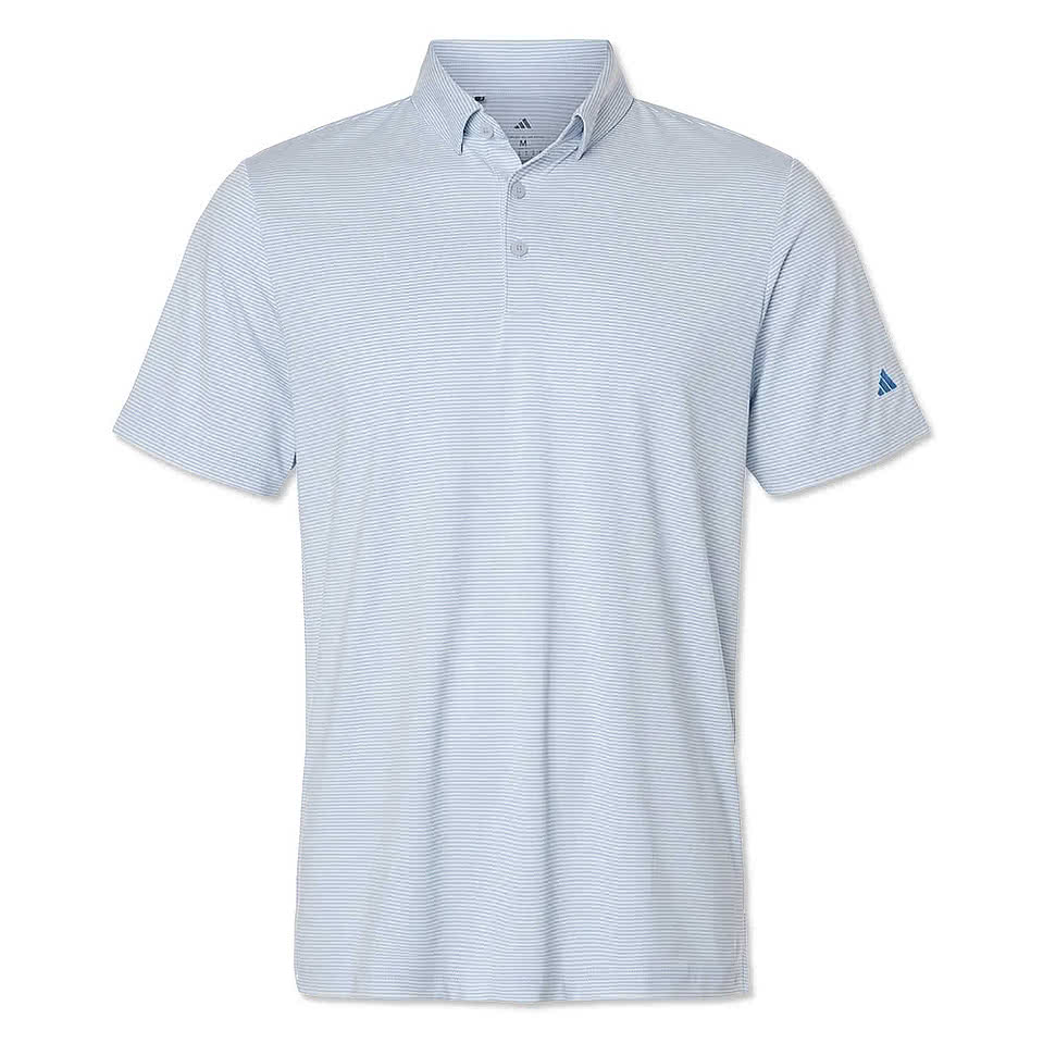 Adidas Ultimate365 Pencil Stripe Climacool Recycled Polo - Printed