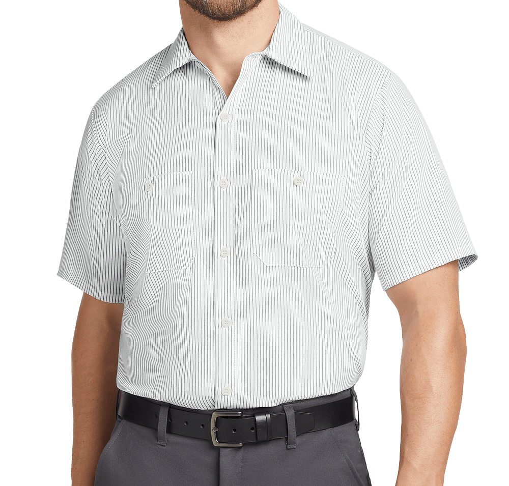 Red Kap Industrial Striped Short Sleeve Work Shirt-default