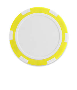 Full Color Six Stripe Poker Chip - Color: Yellow
