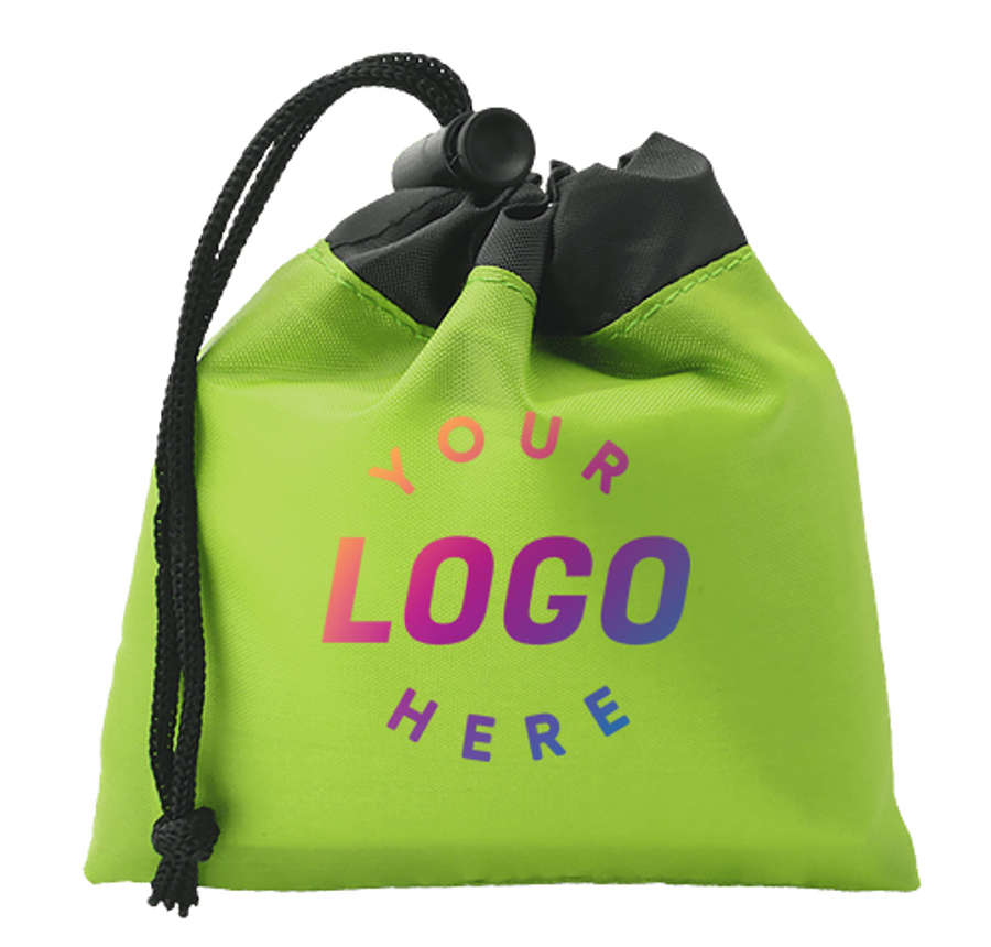 Two-Tone Drawstring Pouch in Lime Green