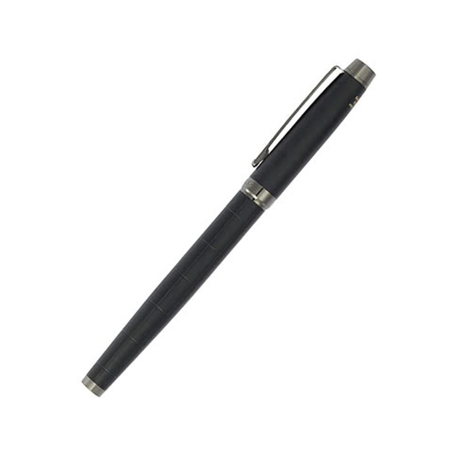 Laser Engraved Luxe Recycled Pillar Rollerball Gel Pen (black ink) in Black