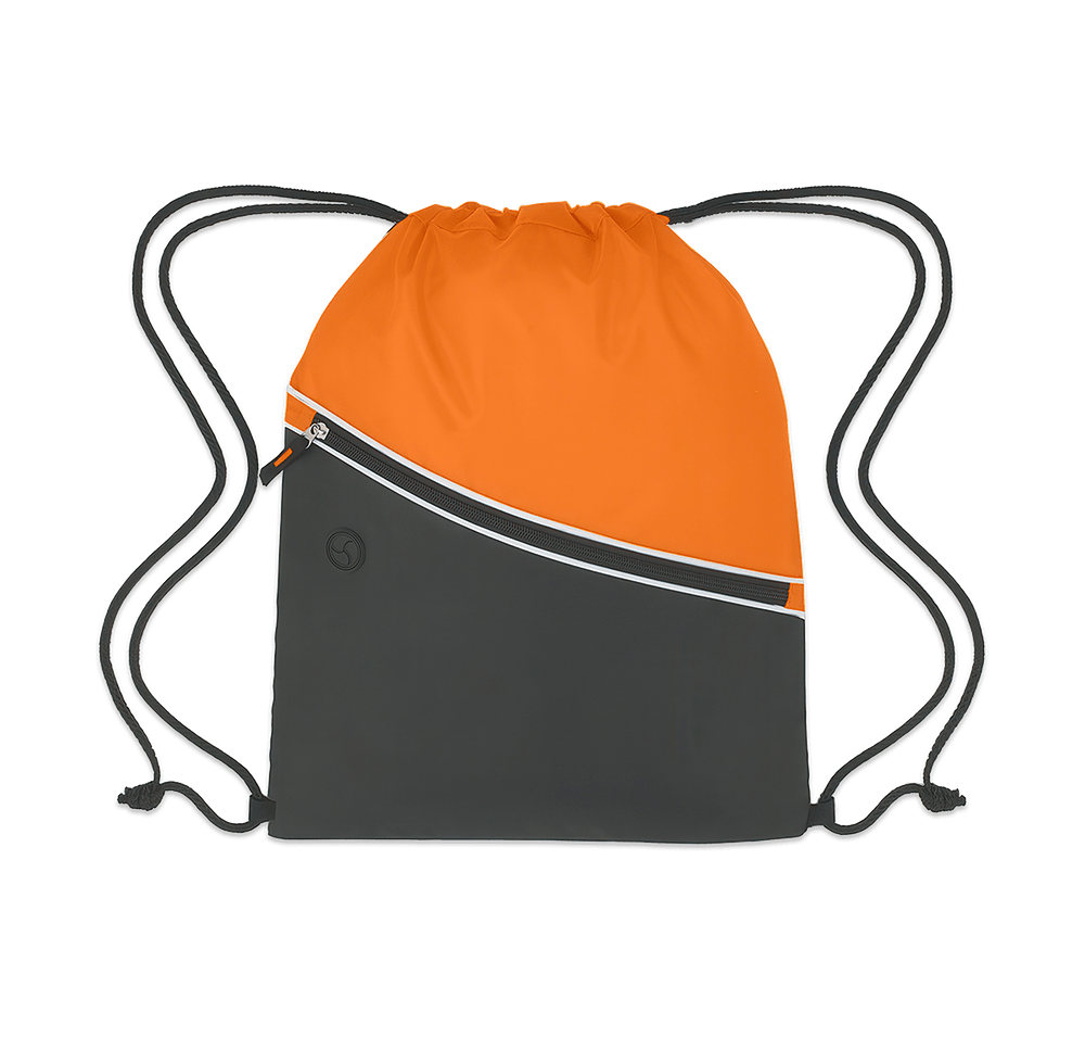 Two-Tone Sports Pack Zippered Drawstring Bag-default