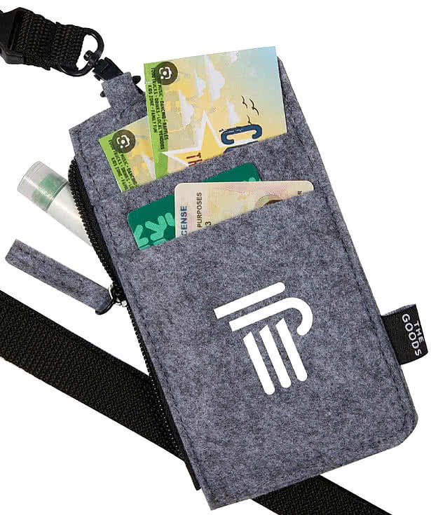 The Goods Recycled Felt Lanyard Wallet