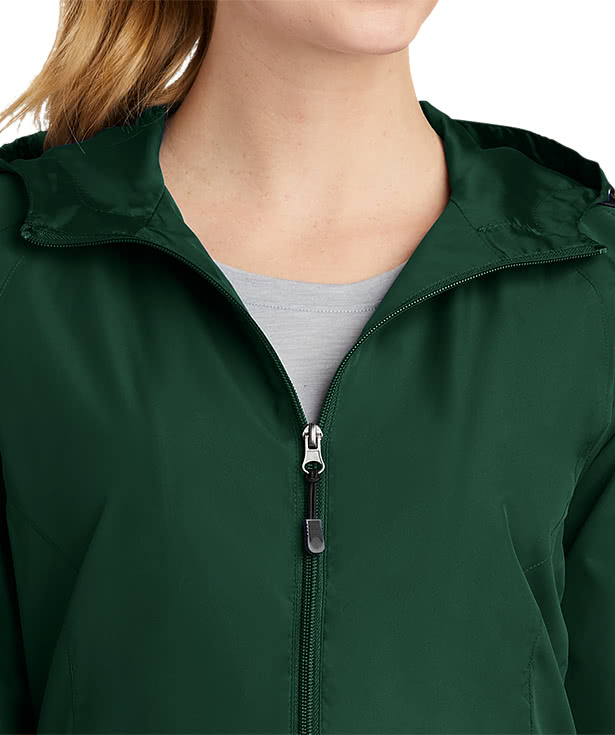 Sport-Tek Women's Full Zip Hooded Windbreaker Jacket