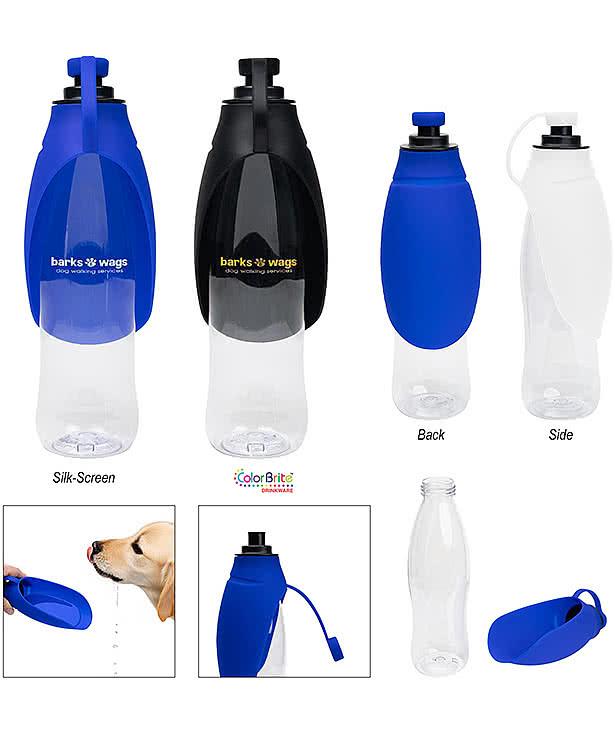 21 oz. Recycled Pet Water Bottle & Dispensing Bowl