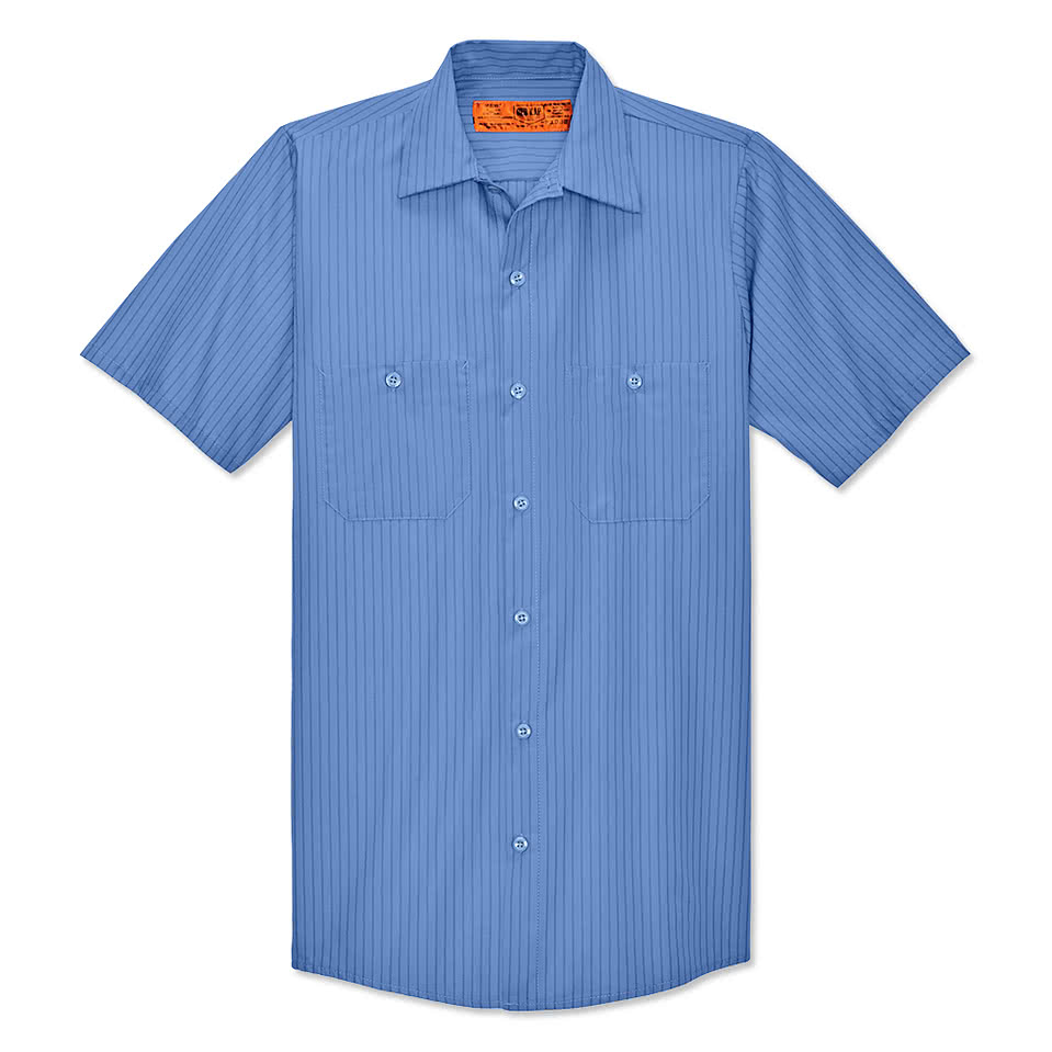 Red Kap Industrial Striped Short Sleeve Work Shirt