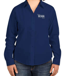 Port Authority Women's Long Sleeve Easy Care Shirt - Color: Royal/Classic Navy
