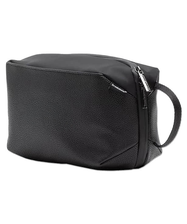 Full Color Brookstone Compact Vegan Leather Toiletry Bag
