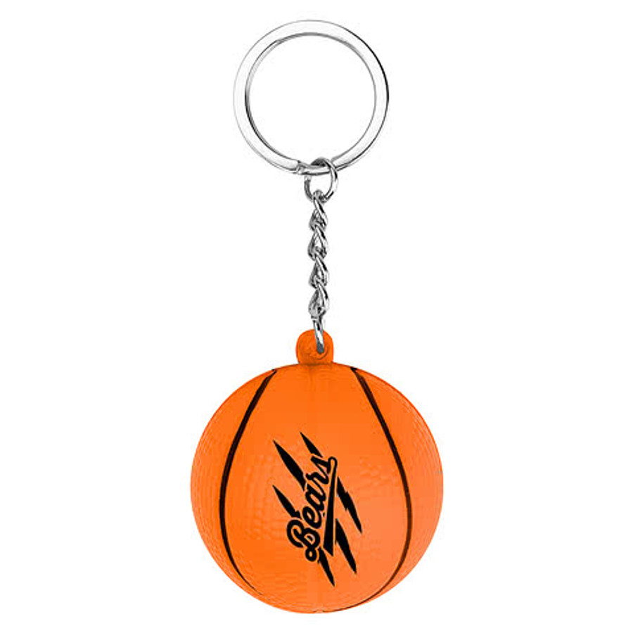 Basketball Stress Reliever Keychain in ORANGE